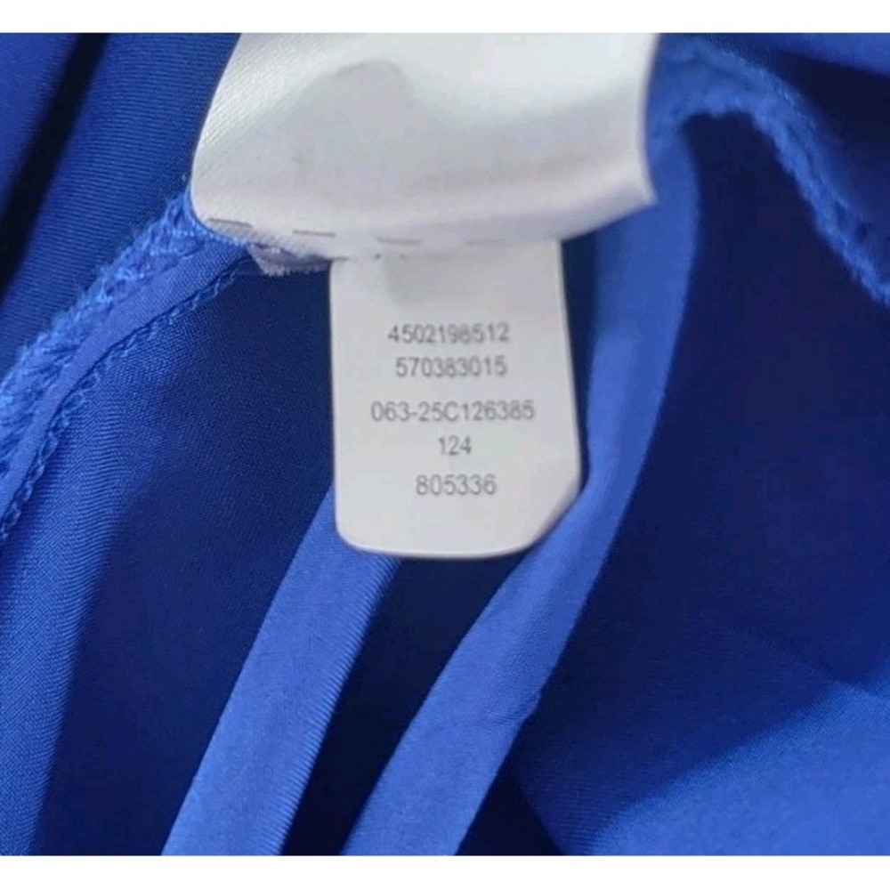 Chicos Dress Cinch Bubble Hem Shirt Size 2 / L Modern Sporty Chic Travel Cobalt - Picture 6 of 9